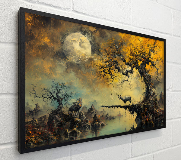 Golden Moonlight Landscape