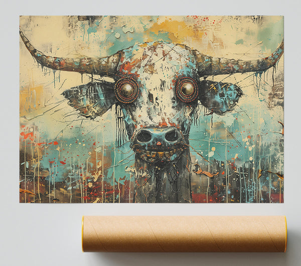 Turquoise Bull'S Gaze Poster