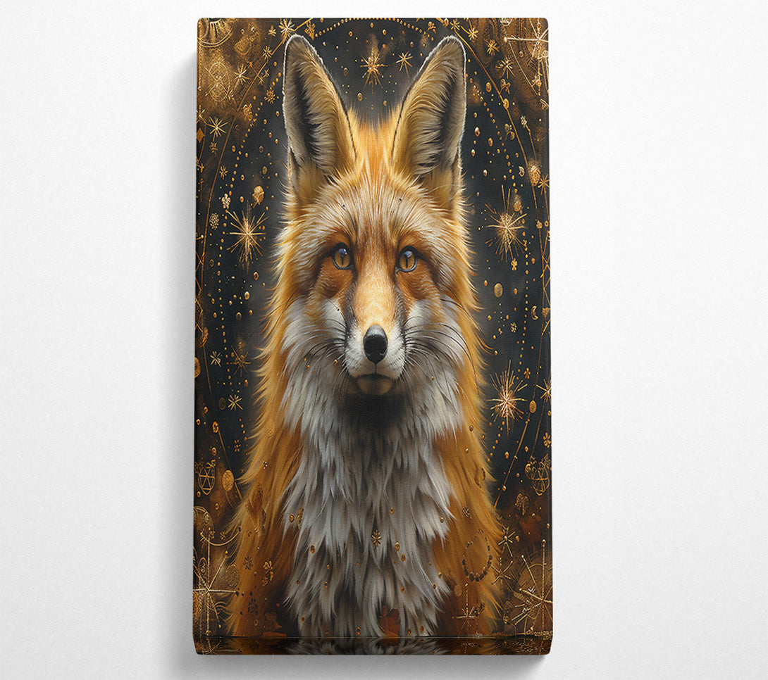  A Canvas Print of Golden Cosmic Fox Canvas Wall Art