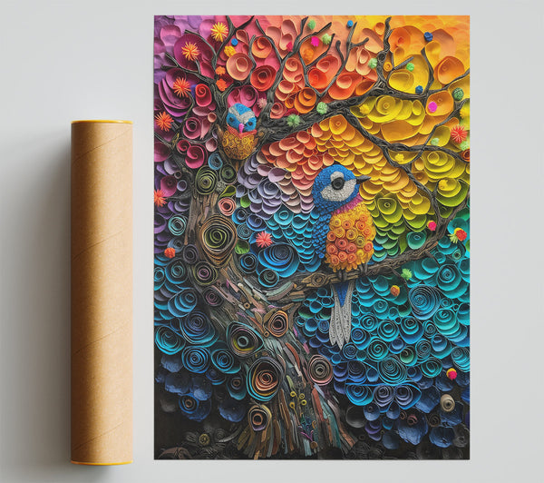 Bluebird In A Paper Tree Giclee Print