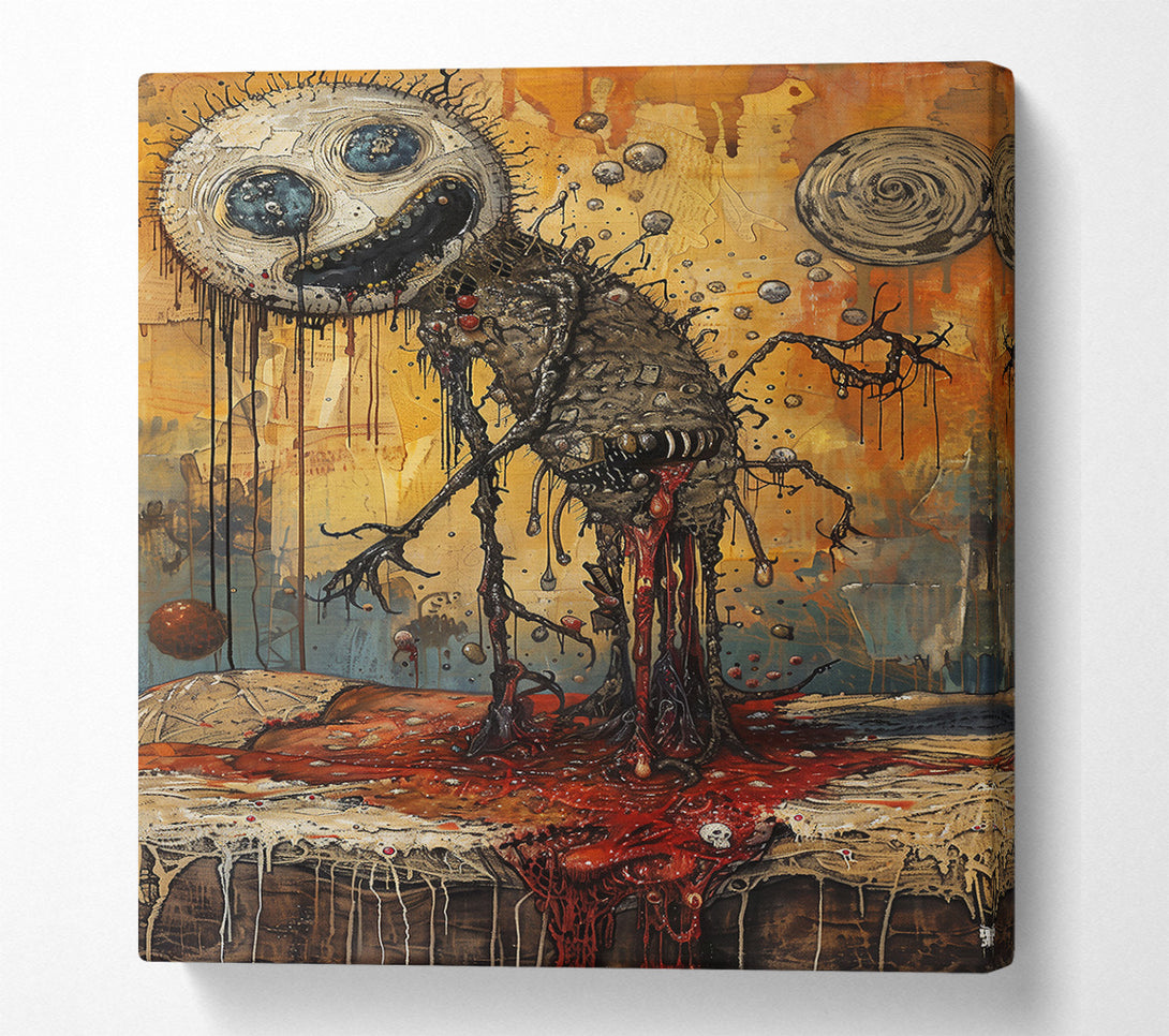  A Canvas Print of Crimson Lunar Drip Canvas Art