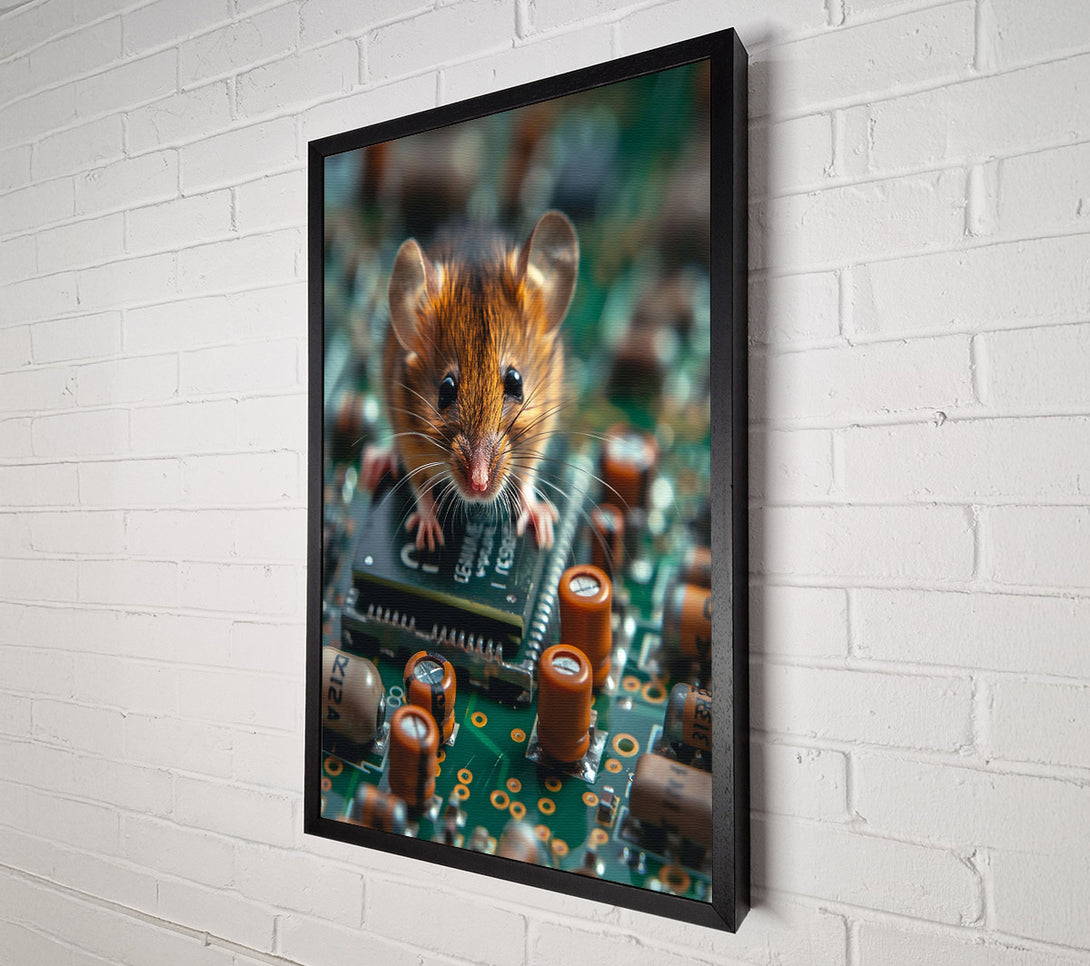  A Canvas Print of Brown Mouse On Circuitry Canvas Wall Art