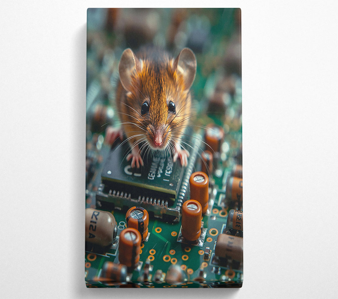  A Canvas Print of Brown Mouse On Circuitry Canvas Wall Art