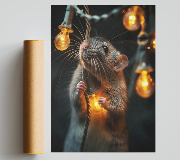 Golden Light Rat Giclee Print