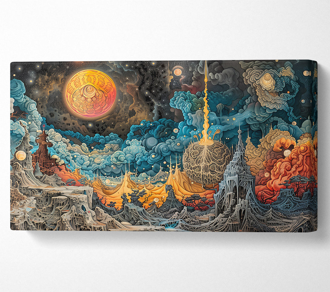  A Canvas Print of Azure Celestial Dreamscape Canvas Art