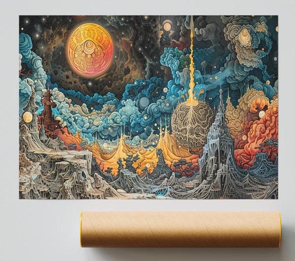 Azure Celestial Dreamscape Giclee Print