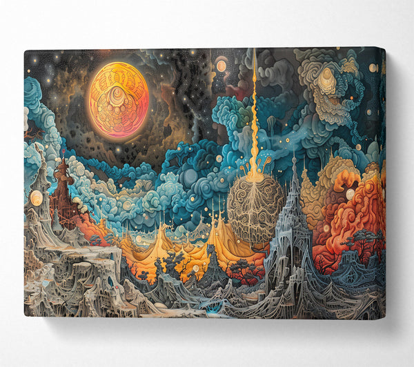  A Canvas Print of Azure Celestial Dreamscape Canvas Art