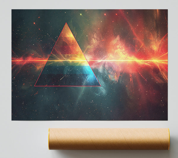 Orange Cosmic Triangle Giclee Print