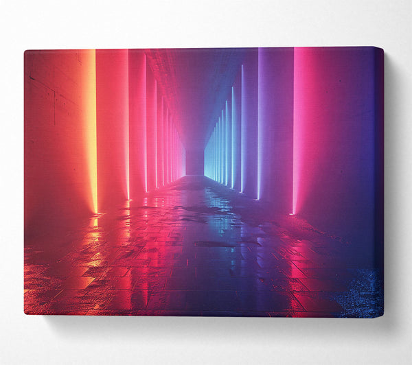  A Canvas Print of Pink Neon Alleyway Canvas Wall Art