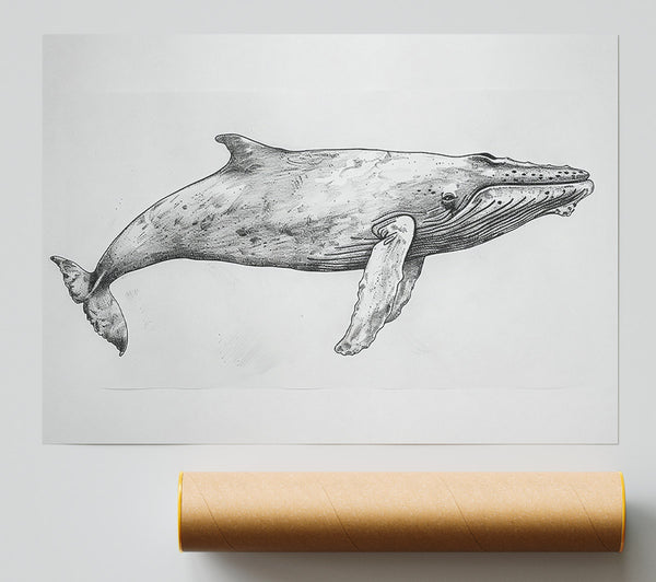 Gray Whale In Motion Giclee Print