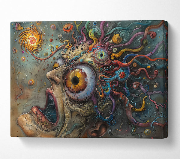  A Canvas Print of Blue And Gold Vortex Canvas Wall Art