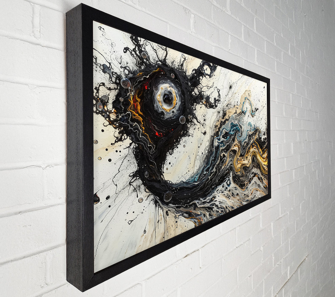  A Canvas Print of Black And Gold Flowing Canvas Art