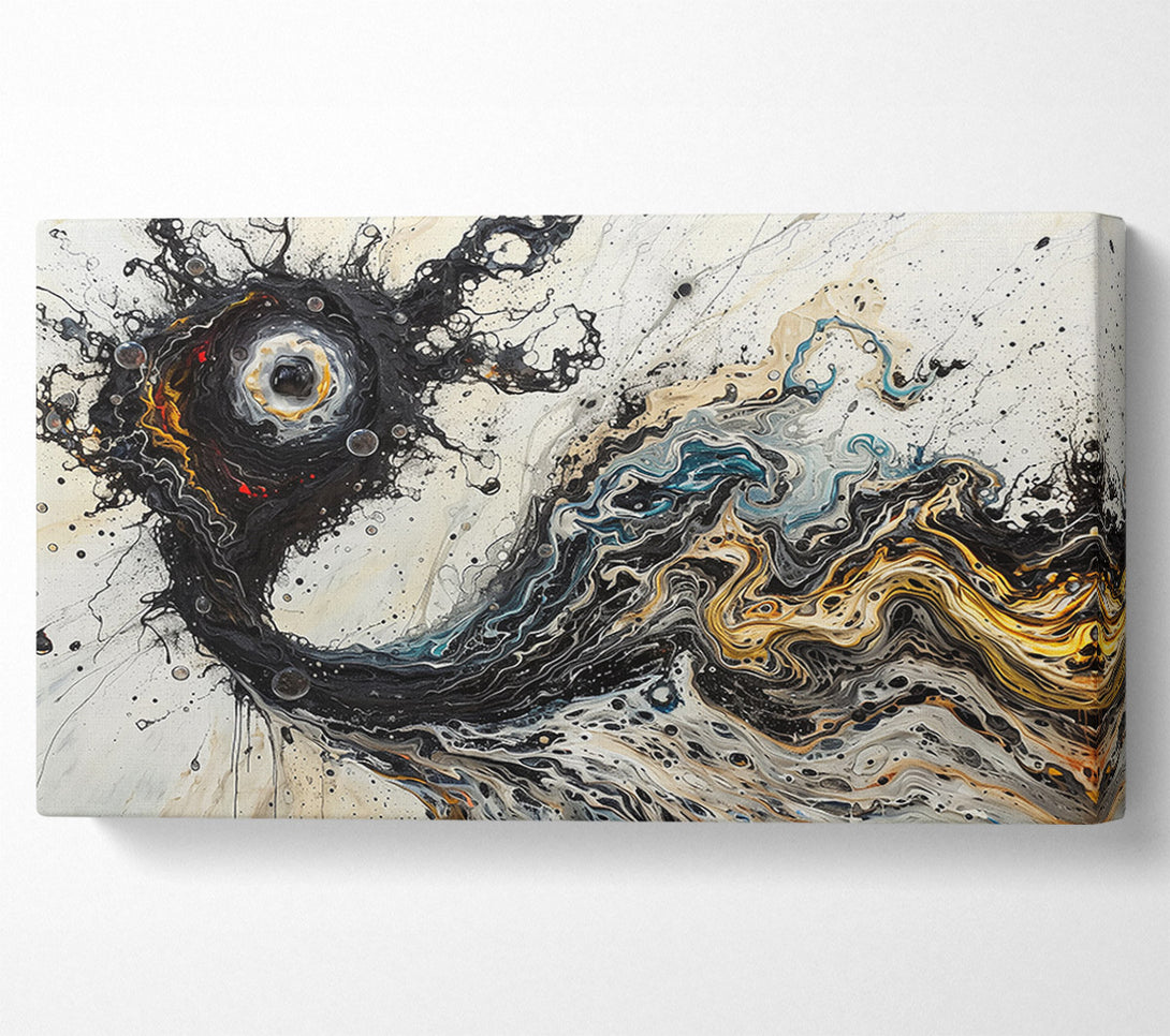  A Canvas Print of Black And Gold Flowing Canvas Art