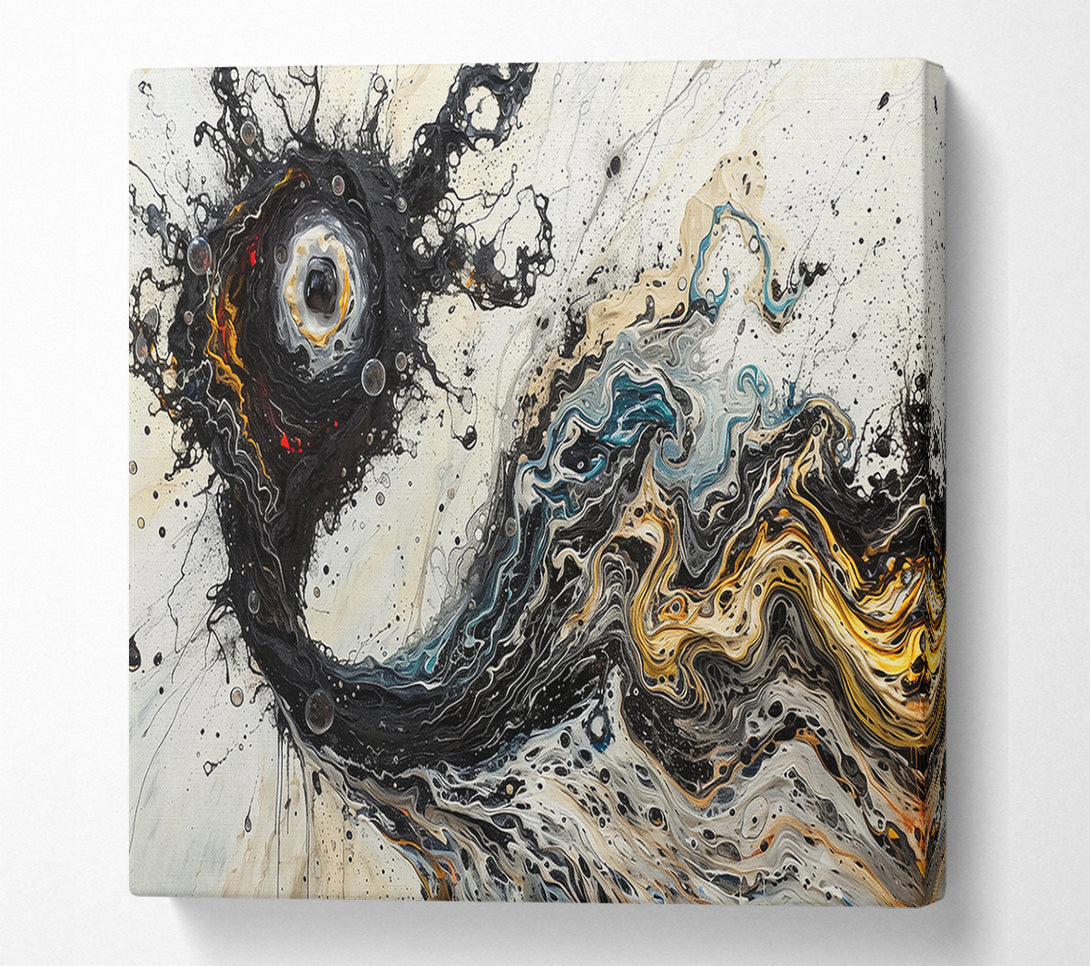  A Canvas Print of Black And Gold Flowing Canvas Art