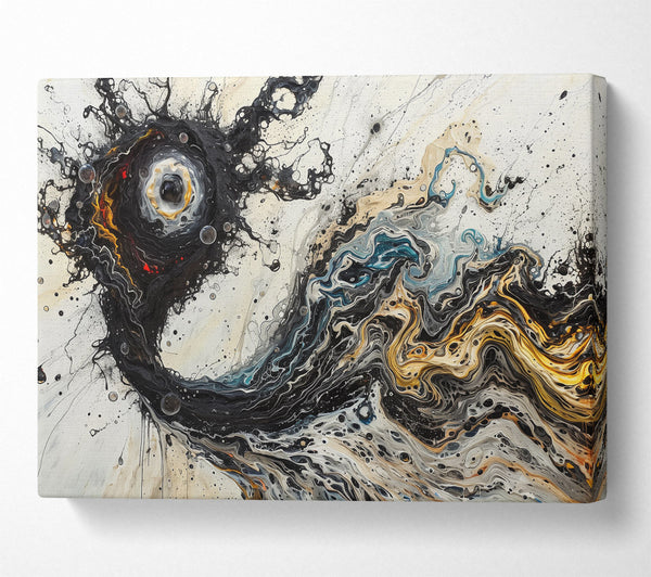  A Canvas Print of Black And Gold Flowing Canvas Art