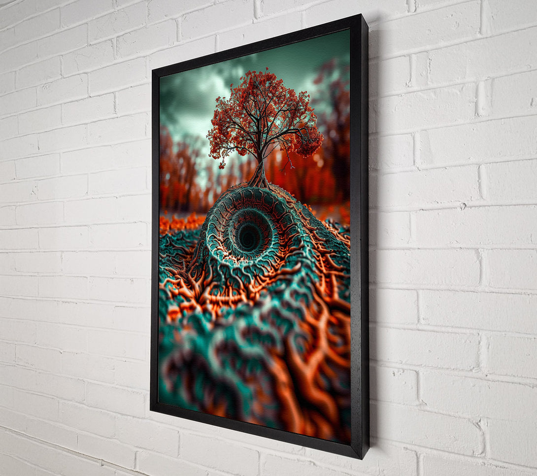  A Canvas Print of Teal Tree Roots Canvas Art