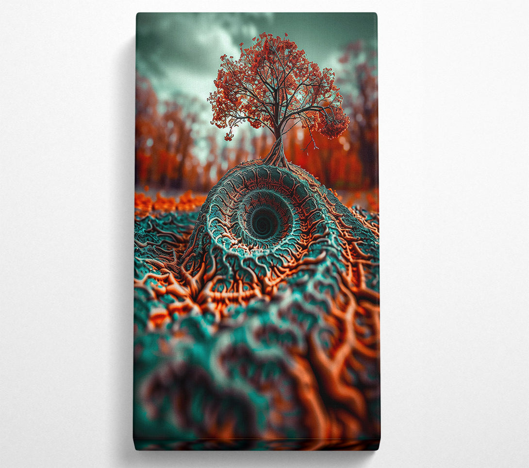  A Canvas Print of Teal Tree Roots Canvas Art