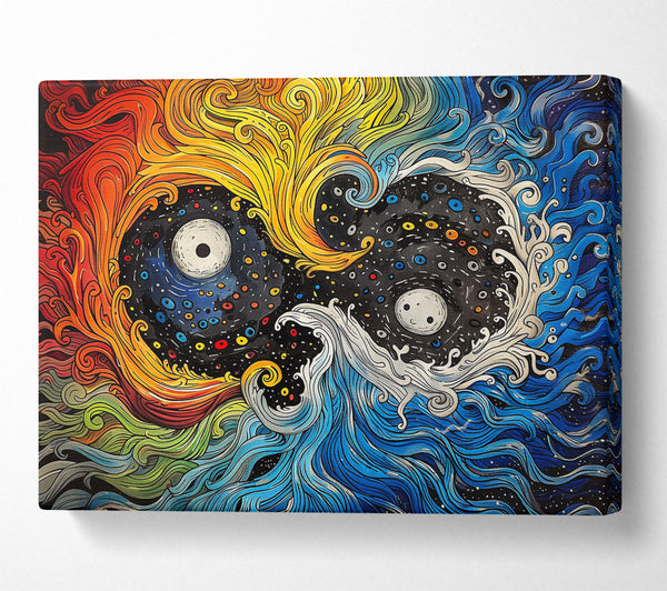  A Canvas Print of Blue Cosmic Waves Canvas Print