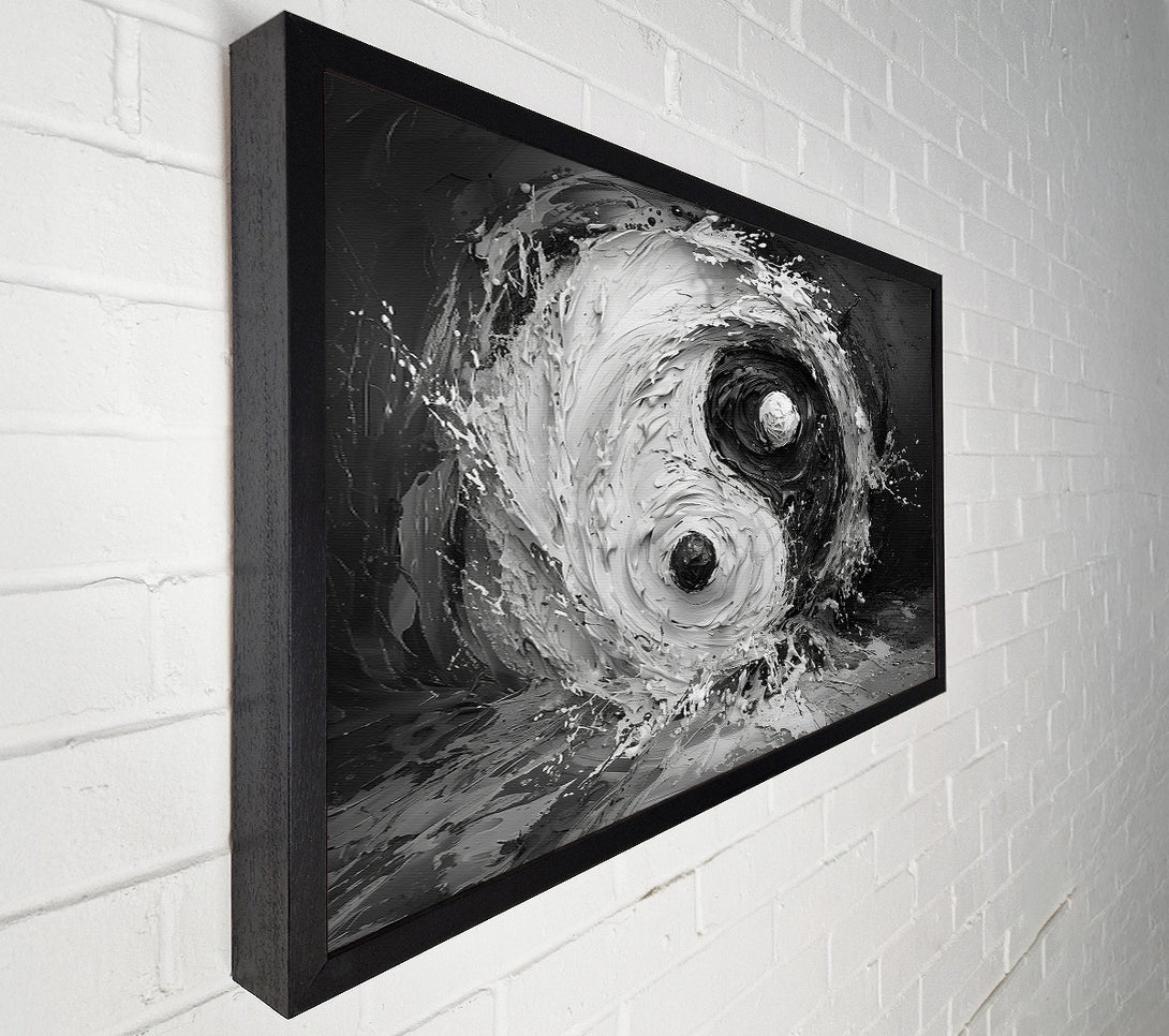  A Canvas Print of Black Yin Yang Splash Canvas Wall Art