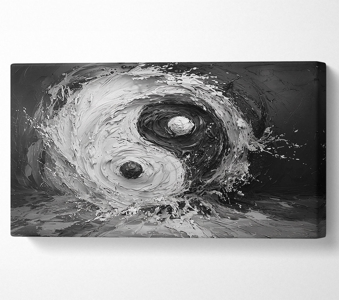  A Canvas Print of Black Yin Yang Splash Canvas Wall Art