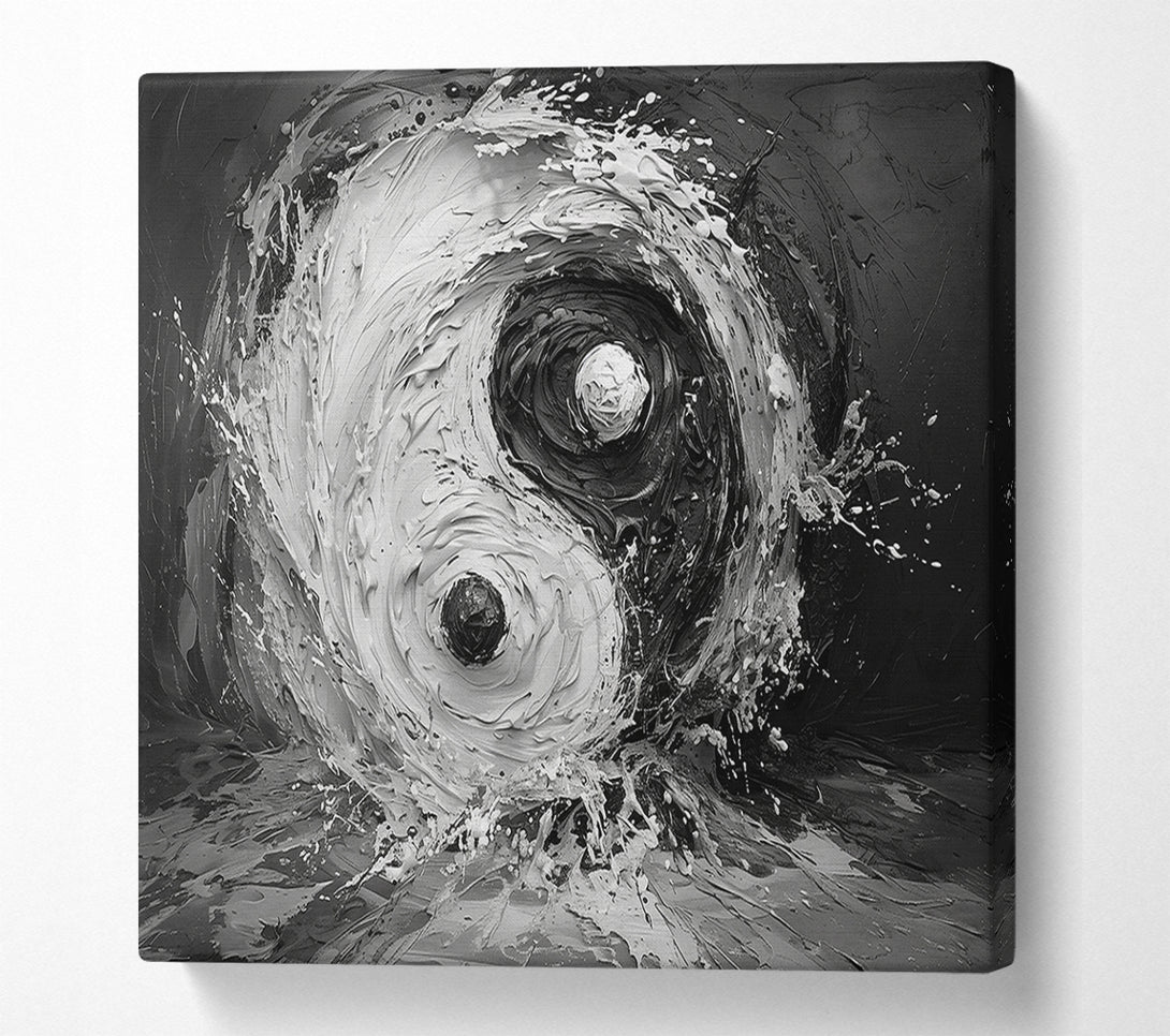  A Canvas Print of Black Yin Yang Splash Canvas Wall Art