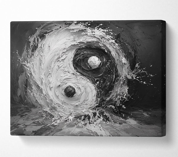  A Canvas Print of Black Yin Yang Splash Canvas Wall Art