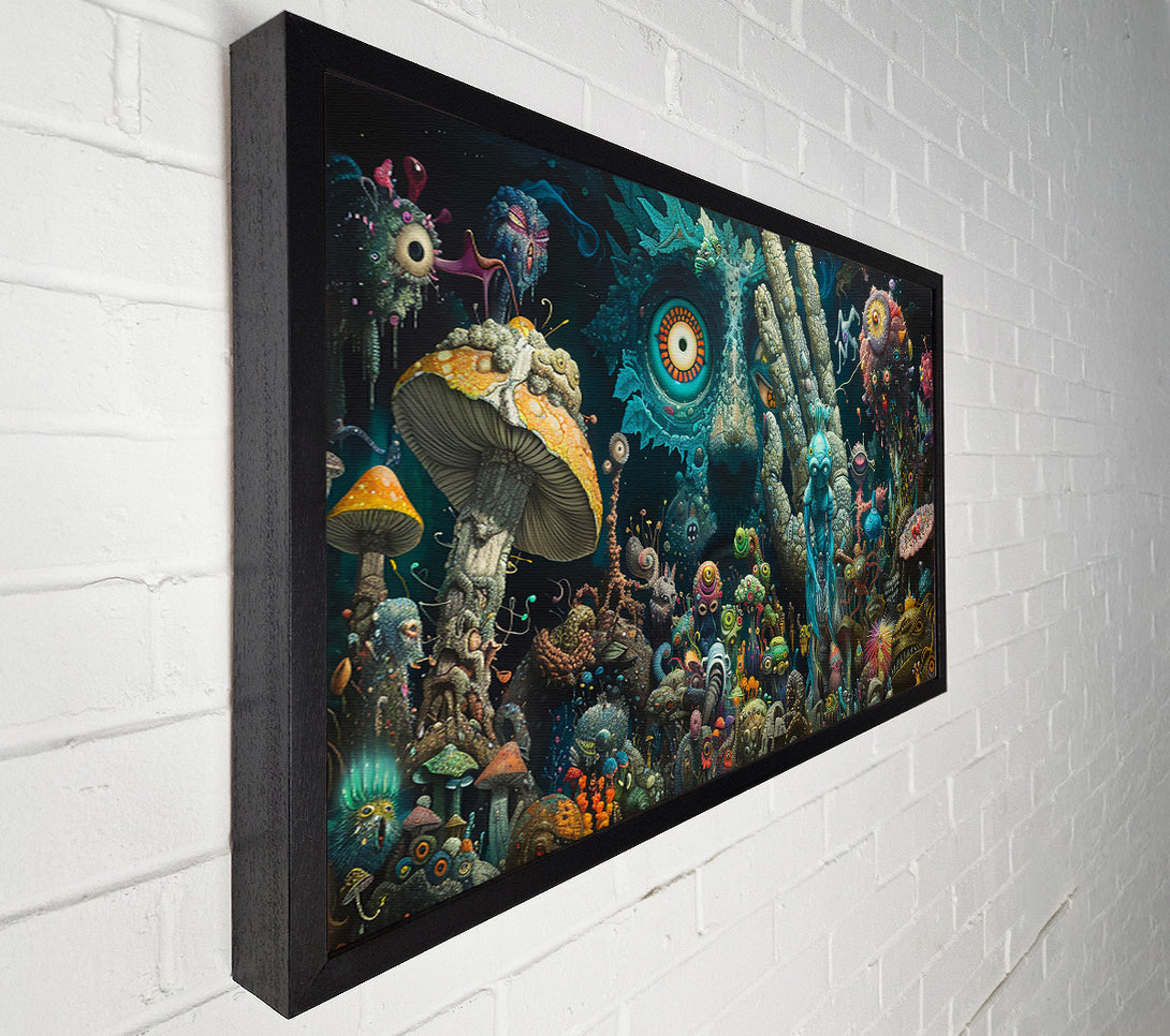 A Canvas Print of Teal Dreamscape Of Eyes Canvas Print