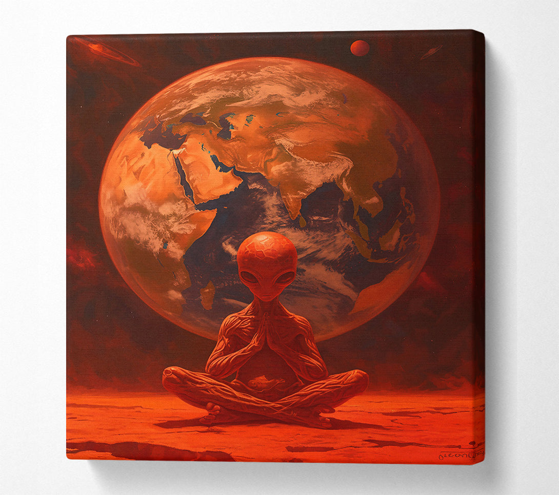  A Canvas Print of Crimson Cosmic Meditation Canvas Wall Art