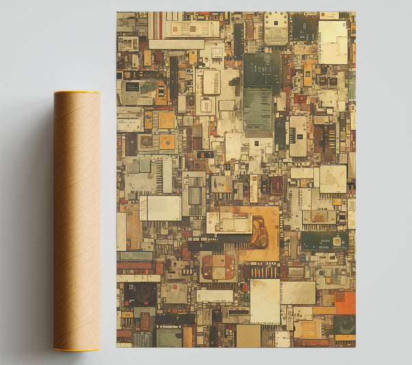 Beige Digital Landscape Giclee Print
