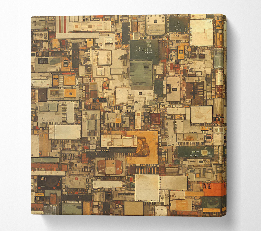  A Canvas Print of Beige Digital Landscape Canvas Wall Art
