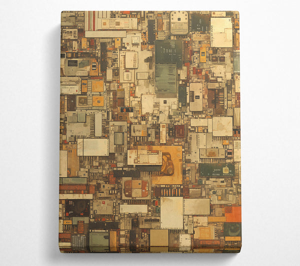  A Canvas Print of Beige Digital Landscape Canvas Wall Art