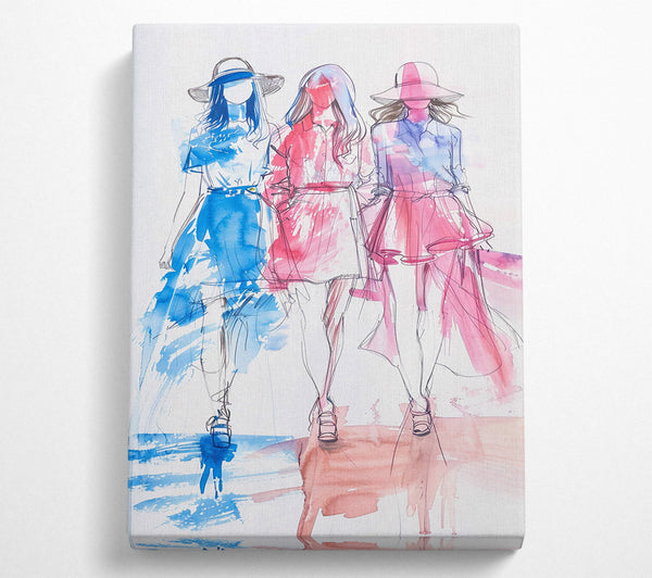  A Canvas Print of Blue Hues Of Fashion Canvas Art