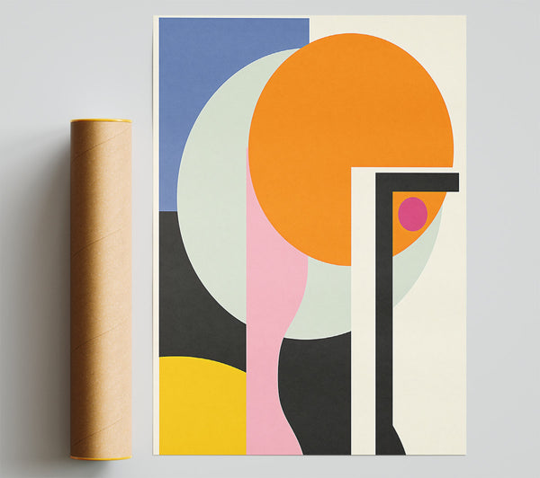 Orange Form And Figure Print