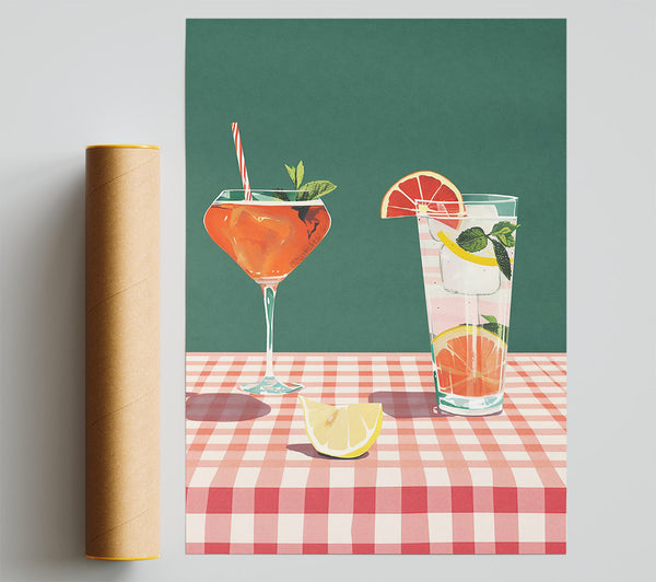 Orange Summer Drinks Giclee Print