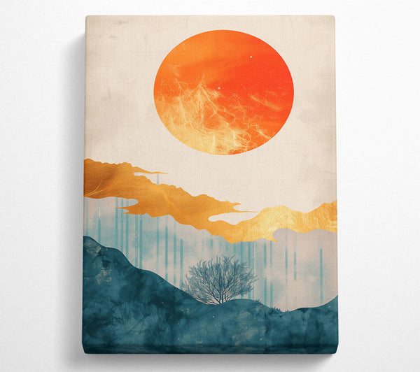  A Canvas Print of Golden Orange Horizon Canvas Art