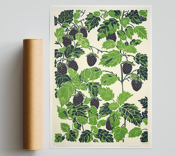 Blackberry Green Vines Print