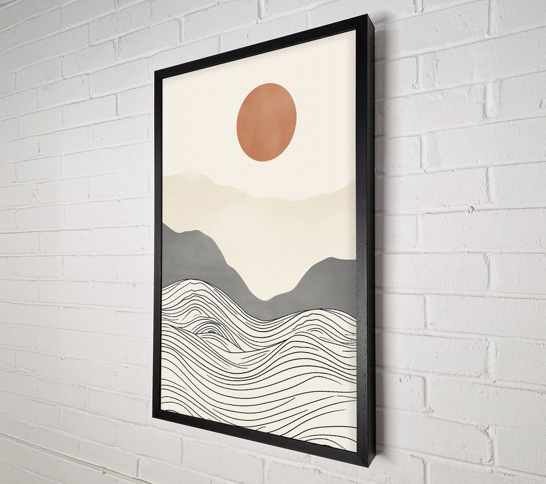  A Canvas Print of Terracotta Sunset Waves Canvas Art