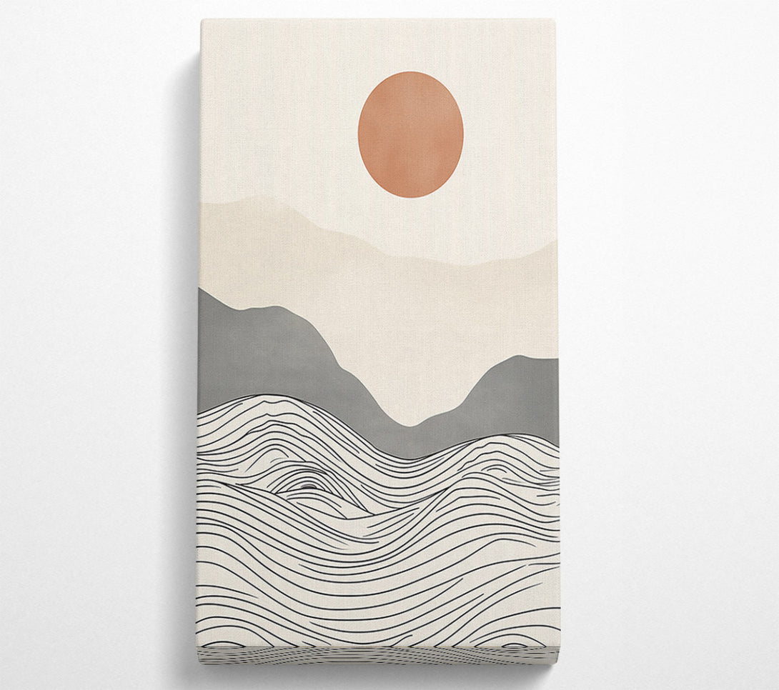  A Canvas Print of Terracotta Sunset Waves Canvas Art