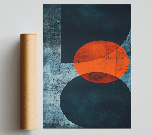 Orange Circle Abstract Giclee Print