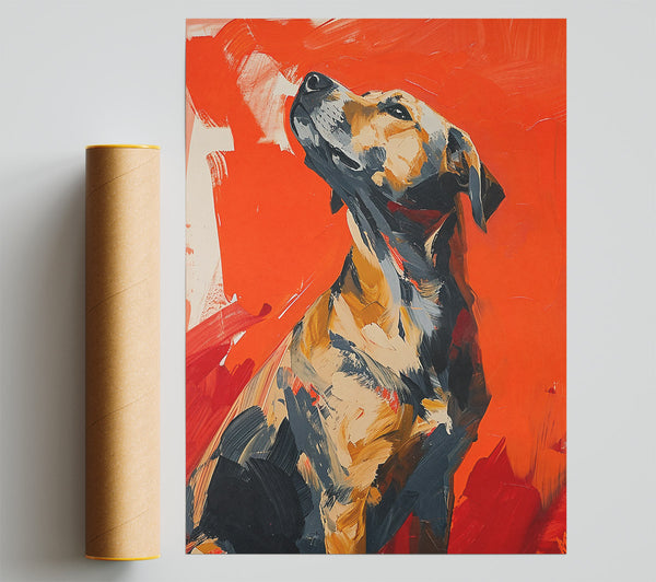Orange Dog Gaze Print