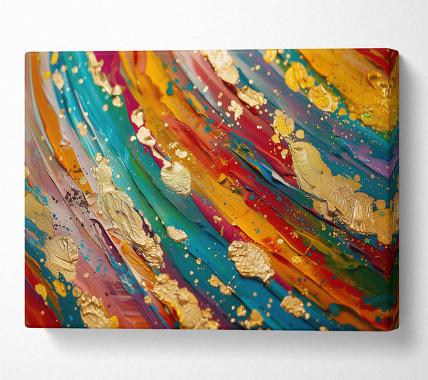 A Canvas Print of Teal And Gold Dreams Canvas Wall Art
