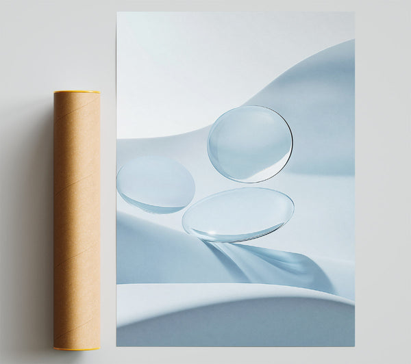 Pale Blue Spheres Poster