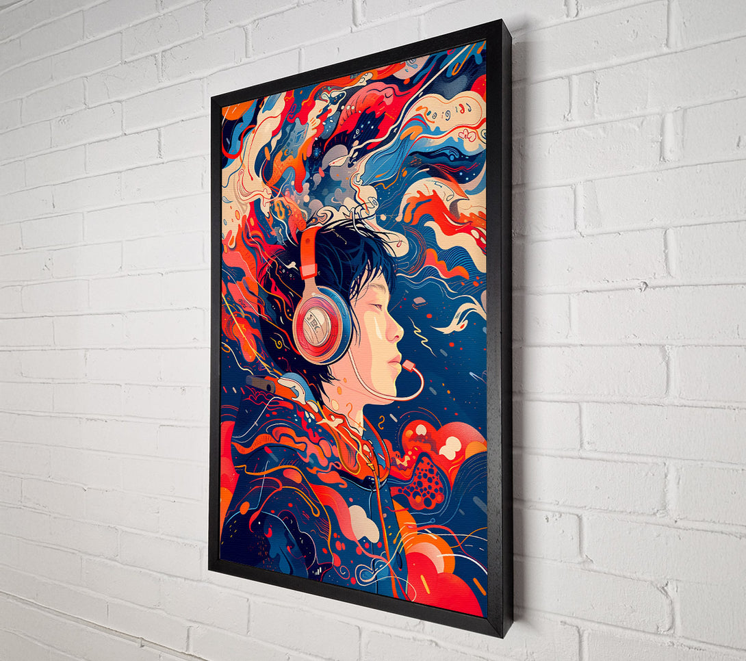  A Canvas Print of Red Flowing Thoughts Canvas Wall Art