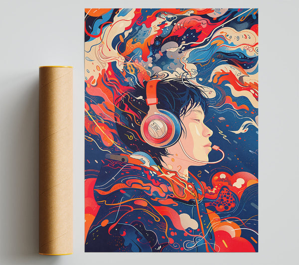 Red Flowing Thoughts Giclee Print