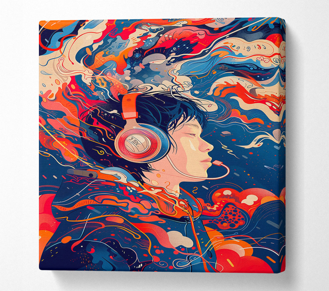  A Canvas Print of Red Flowing Thoughts Canvas Wall Art