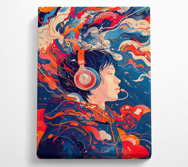  A Canvas Print of Red Flowing Thoughts Canvas Wall Art