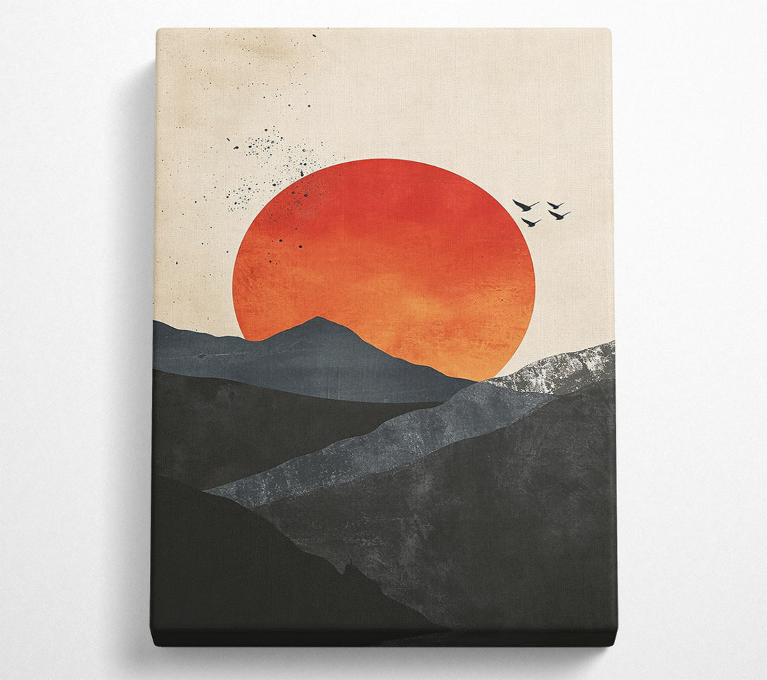  A Canvas Print of Crimson Mountain Sunset Canvas Print