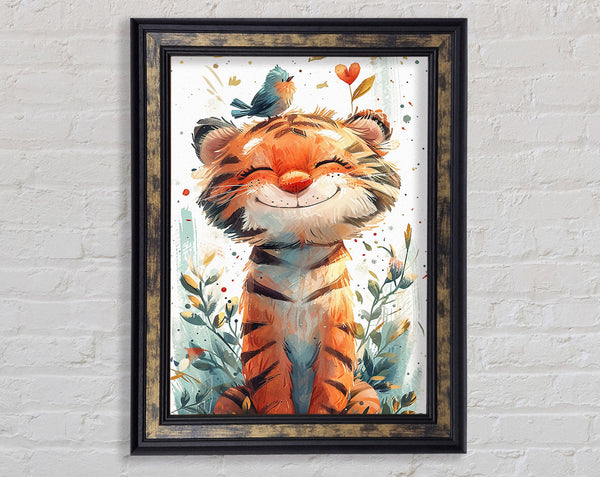 Happy Tiger Cub Framed Print