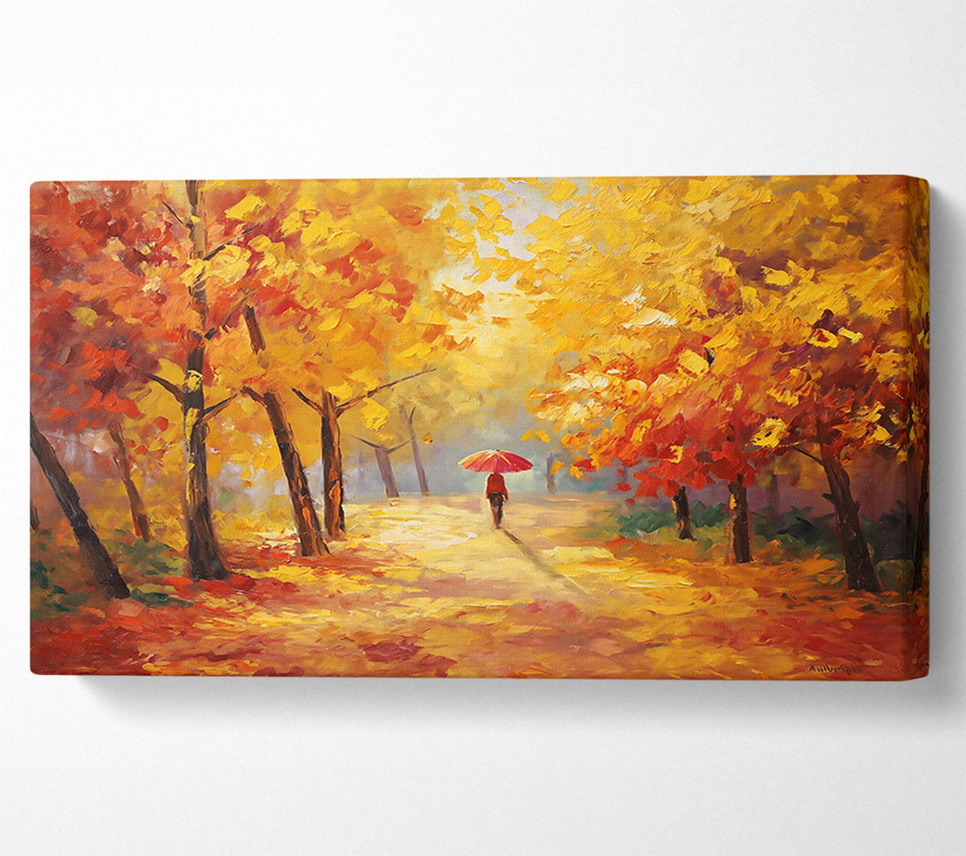  A Canvas Print of Golden Autumn Walk Canvas Print