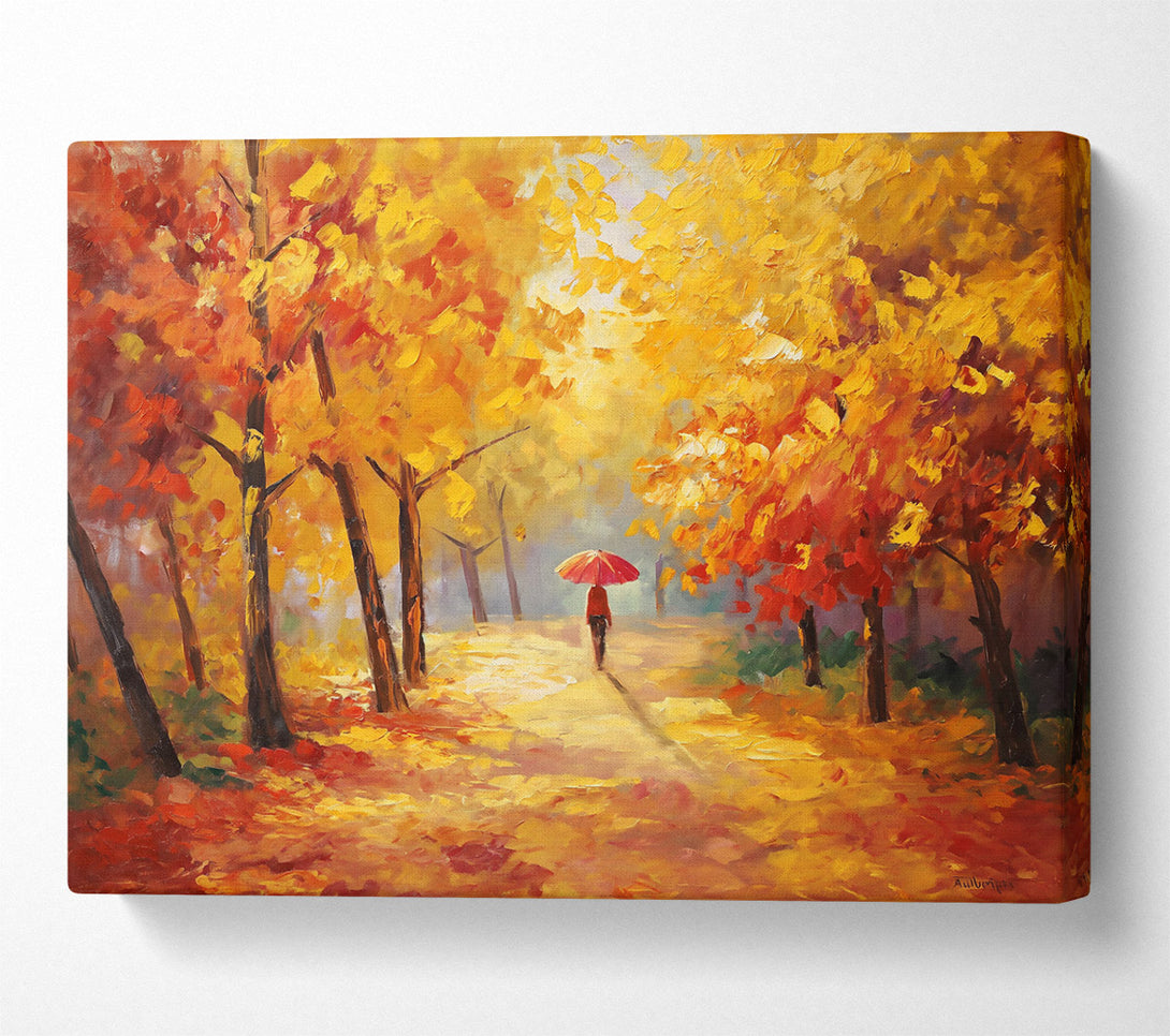  A Canvas Print of Golden Autumn Walk Canvas Print